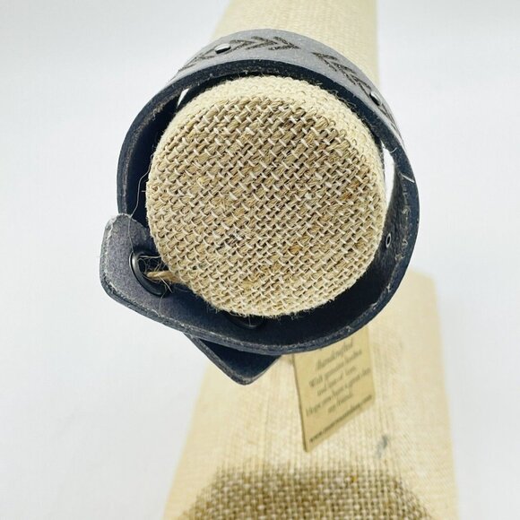 MOST WANTED Handcrafted Leather Bracelet Silver Tone Snaps Arrow Accents Tagged - Picture 5 of 6